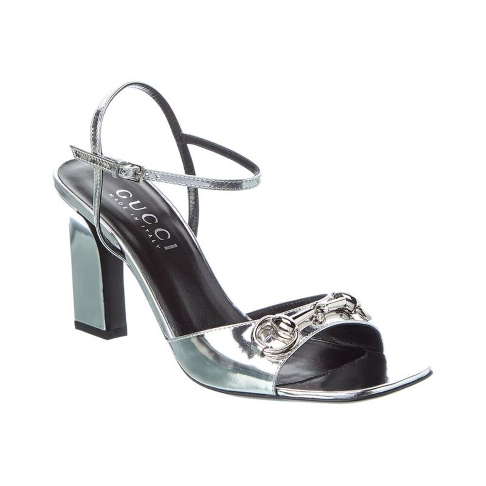 Gucci Signora Leather Sandal, Grey
